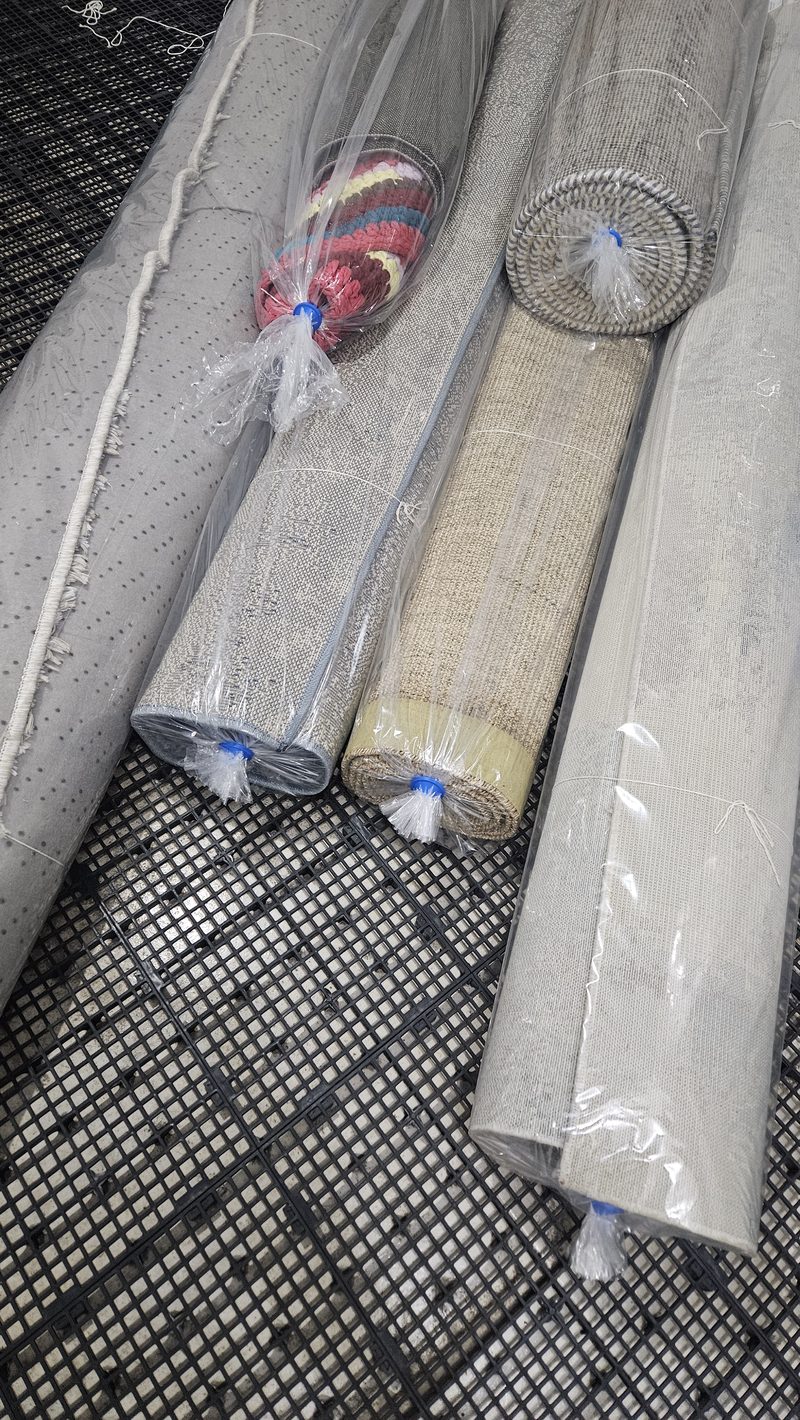 Detalhe de tapete após a lavagem